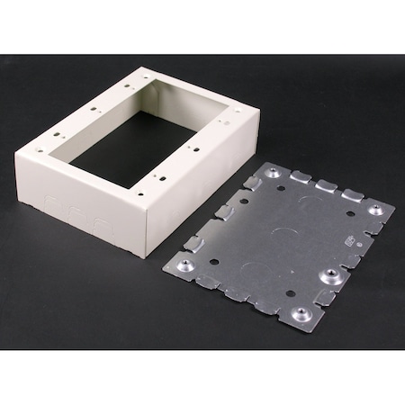 Three Gang Box Fitting,Ivory,Steel