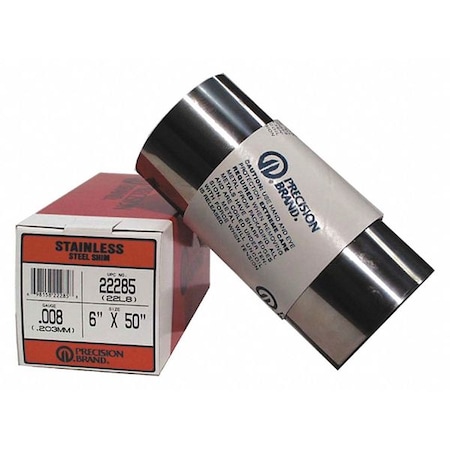 Shim Stock,Roll,Cold 302 SS,0.0100 In