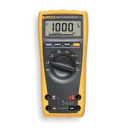 Digital Multimeter, 1,000 V Max DC, 0 V Max AC, TRMS, 6,000 Instrument Counts, LCD