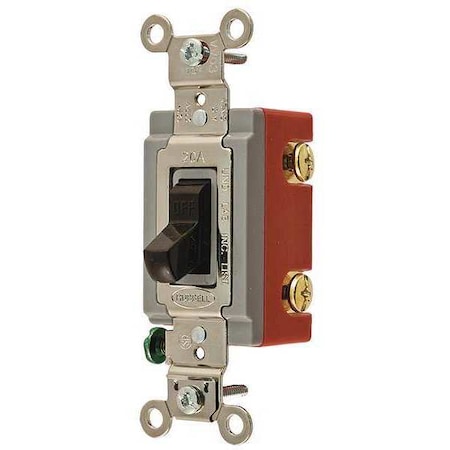 Wall Swtch, 1-Pole, 120/277V, 20A, Brn, Toggl