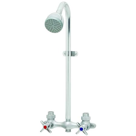 Wall Mounted Commercial Shower, Manual, 2, Wall, Rough Chrome Plated