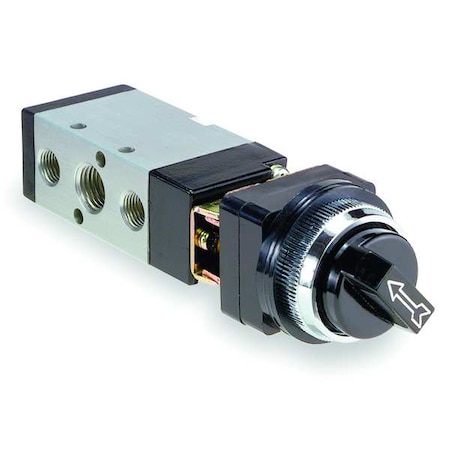 Manual Air Control Valve,4-Way,1/4in NPT