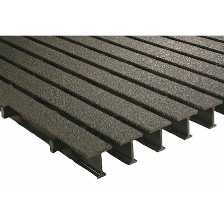 Fiberglass Pultruded Grating, 36 in Span, Grit-Top Surface, ISOFR Resin, Dark Gray
