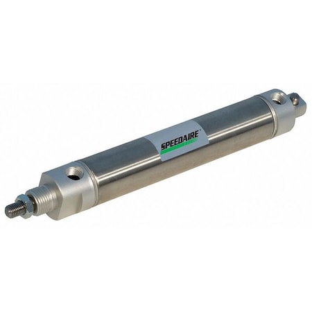 Round Body Cylinder, 7/16 in Bore, 3 in Stroke, Round Body Double Acting, Stainless Steel .