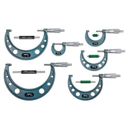 Outside Micrometer Set,0 - 6" Range