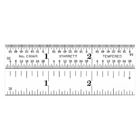 Ruler, 3 in, 9/16 in, Steel
