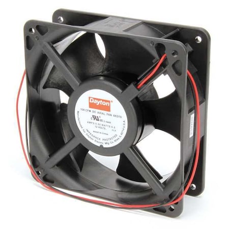 Axial Fan, Square, 12V DC, - Phase, PBT Plastic, 4 11/16 in W.