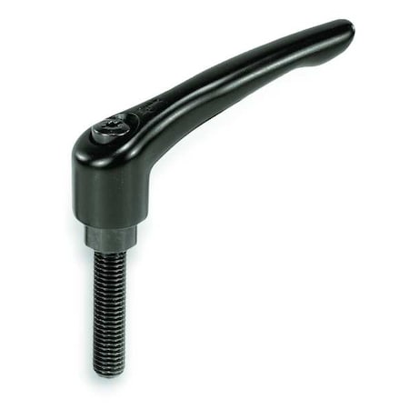 Adjustable Handle, Modern Design, Sz. 4, M12X40, Die Cast Zinc Black Satin, Comp: Steel
