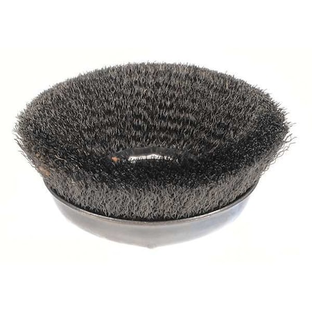 Crimped Wire Cup Wire Brush, 6", 0.014"