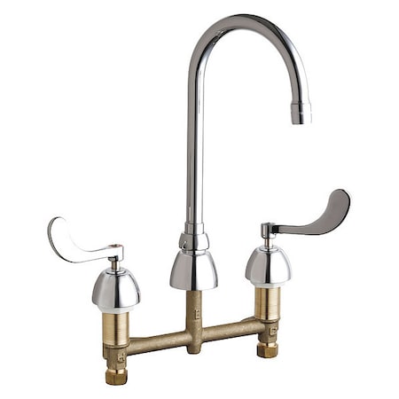 Manual Concealed Hot And Cold Water Sink Faucet, 8" Mount, Chrome plated