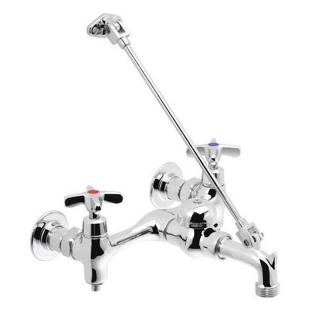 Cross Handle 8" Mount, Polished chrome 3 Hole