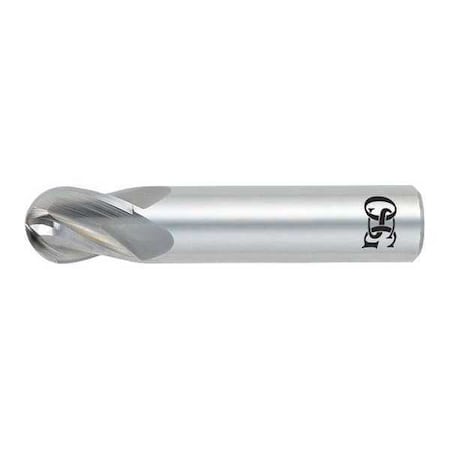 Ball End Mill,2" L,1/4" Shank dia.