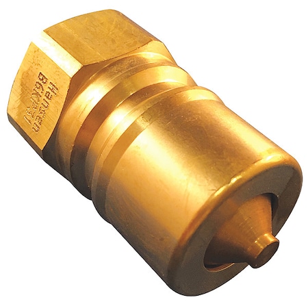 Hydraulic Quick Connect Hose Coupling, Brass Body, Push-to-Connect Lock, 1/2"-14 Thread Size