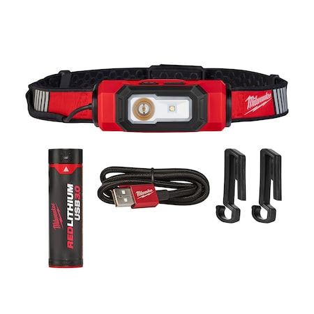 REDLITHIUM USB BEACON Hard Hat Safety Light, 600 Lumens, Rechargeable, 30 Hour Max Run Time