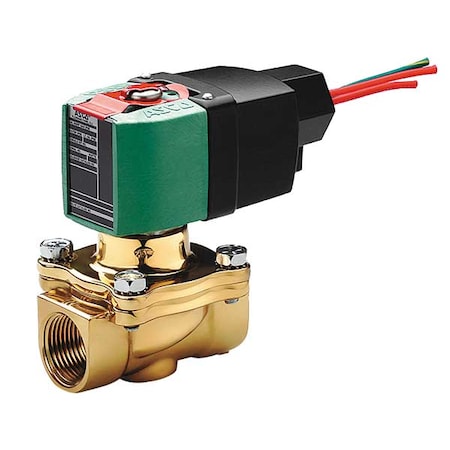 Solenoid Valve, 2-Way, 2-Position, Normally Open, 1/2 in Pipe Size, 100V to 240V AC/DC, High Flow