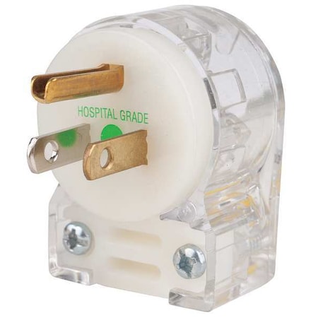 Straight Blade Plug, 5-15P, 15 A, 125V, 2 Pole, Screw Terminals, Grounded