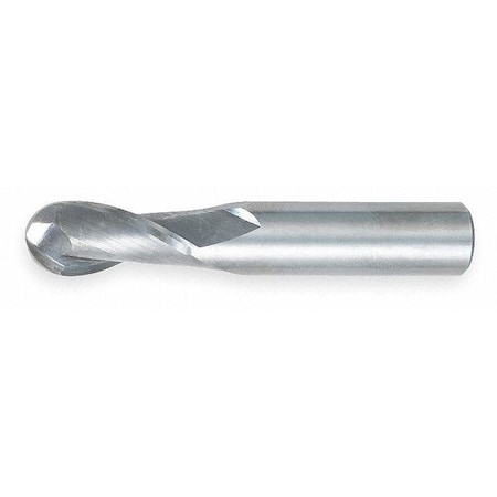 End Mill,Carbide,3/8,2 FL,SGL Ball End