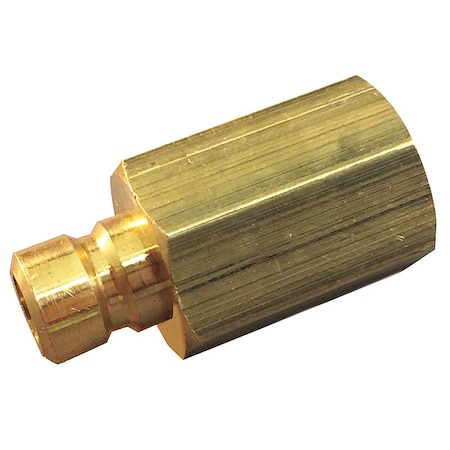 Hydraulic Quick Connect Hose Coupling, Brass Body, Push-to-Connect Lock, 1/4"-18 Thread Size