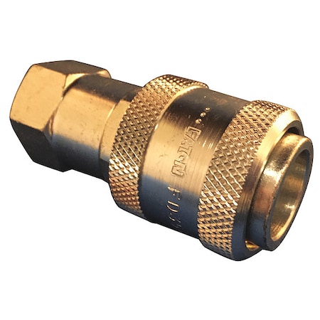 Hydraulic Quick Connect Hose Coupling, Steel Body, Push-to-Connect Lock, 9/16"-18 Thread Size