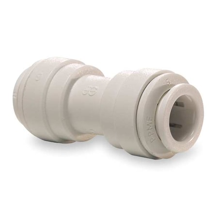 Push-Fit Adapter Fitting, 3/8 in Tube Size, Polypropylene, White, 10 PK