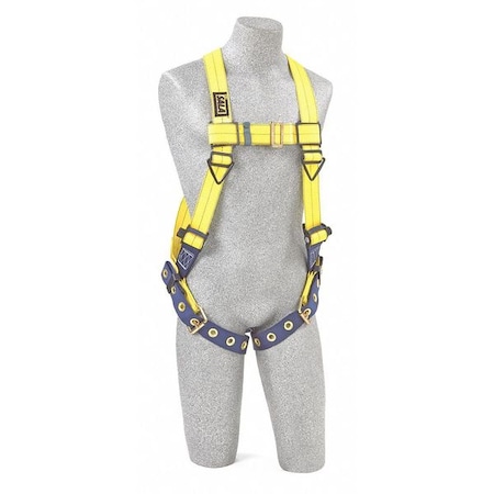 Delta Full Body Harness, Vest, 420 lb Wt Capacity, Mating Chest Strap, Steel Hardware, Yellow, XS
