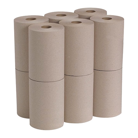 Pacific Blue Basic Hardwound Paper Towels, Continuous Roll, 7 7/8 in W, 350 ft L, Brown, PK12