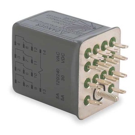 Socket, General Purpose Relay, Square, 5 A, 14 Pins, Quick Connect