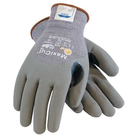 Cut Resistant Coated Gloves, Cut Level A4 ,Dipped ,Foam Nitrile ,Sandy ,L 1 PR