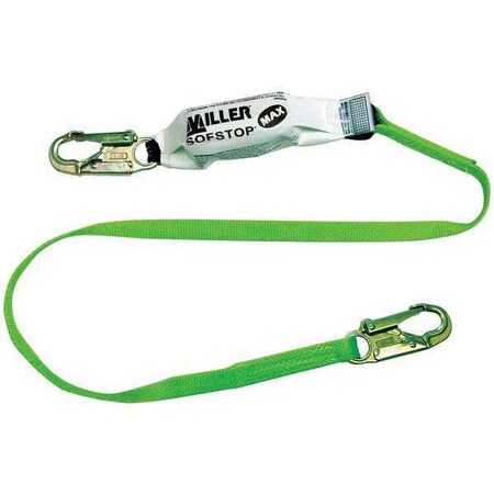 Miller Shock Absorbing Lanyard, 6 ft. Length, 1 Leg(s), 400 lb. Weight Capacity