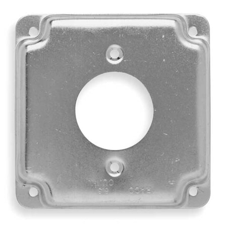 Box Cover, Square Box Type, 2 Gang, Galvanized Zinc, Single Receptacle Cover Type