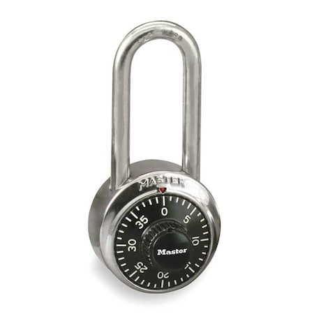 Combination Padlock, Front, Black/Silver