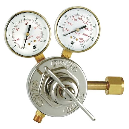 Gas Regulator, Oxygen, Single Stage, 0.825"-14 Inlet, 9/16"-18 Outlet, 175 psi