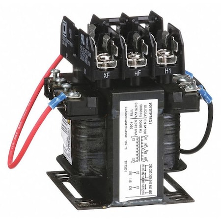 Control Transformer, 75 VA, Not Rated, 120V AC, 240/480V AC
