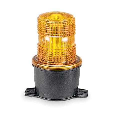 Warning Light, Amber, Steady Burn LED, 120V AC, Not Applicable FPM, 3 1/8 in Dia., T-Mount