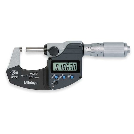 Digital Micrometer,0 to 1",Waterproof