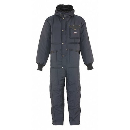 0381 Coverall Suit With Hood Navy Small, Nylon, 400 den Fabric Weight, 29 1/2 in Inseam, Navy, S