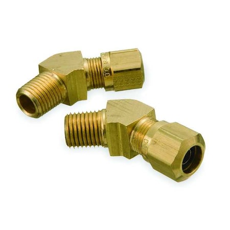 Elbow, Brass, Comp. 1/4 in, NPTF 1/4 in