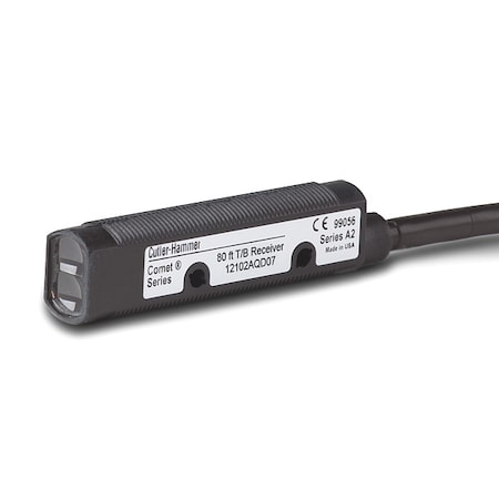 Through-Beam Photoelectric Sensor Receiver, Bare Wire, Right Angle, Cylindrical, Selectable Light On/Dark On, NPN