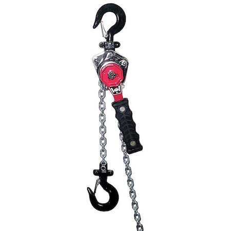 Lever Chain Hoist, 550 lb Load Capacity, 5 ft Hoist Lift, 13/16 in Hook Opening