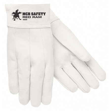 Red Ram Welding Gloves, Straight Cuff, Straight Thumb, Premium Goatskin, S, 12 PK