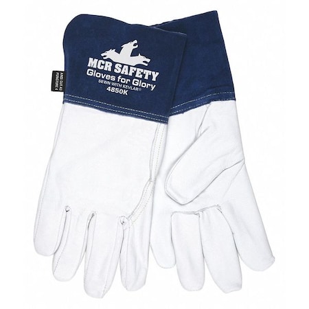 Gloves For Glory Welding Gloves, Gauntlet Cuff, Wing Thumb, Premium Goatskin, 2XL, 12 PK