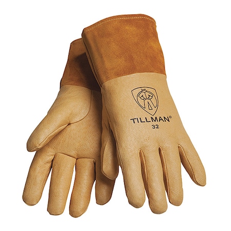 32 Welding Gloves, Straight Cuff, Straight Thumb, Premium Pigskin, S, 1 PR