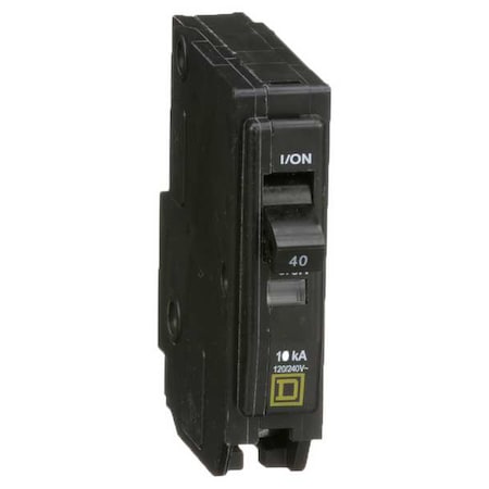 Miniature Circuit Breaker, QO Series, 40A, 1 Pole, 120/240V AC, 10kA at 120/240V AC