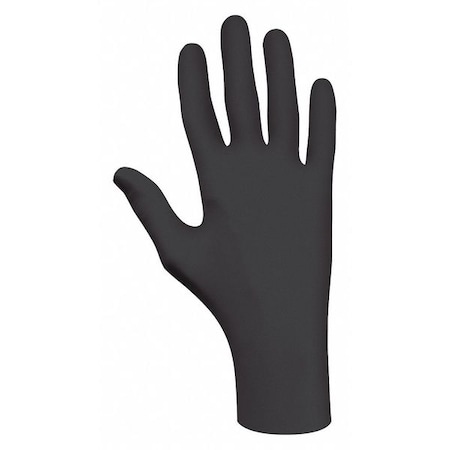 6112PF, Disposable Gloves, 3.9 mil Palm, Nitrile, Powder-Free, M, 100 PK, Black