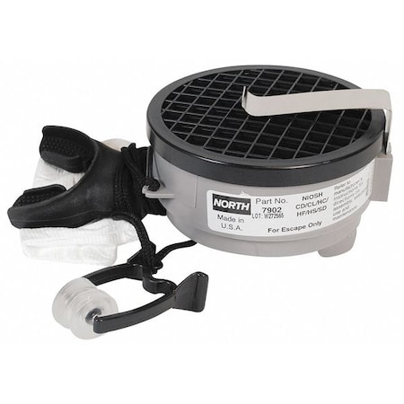 Emergency Escape Mouth Bit Respirator, For Acid Gases, 7900 Series, Grey