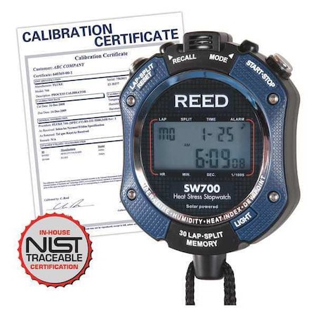 Heat Stress Stopwatch with NIST Calibration Certificate