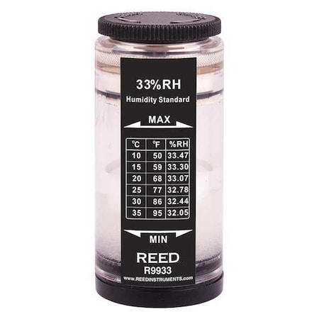 Humidity Calibration Standard, 33%. For use with REED R6001, R6200, SD-3007, R9900 and 8706.