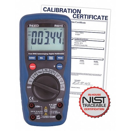 True RMS Waterproof Digital Multimeter with Calibration Certificate