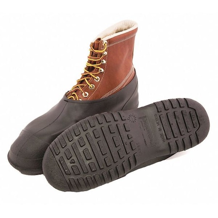 Overshoes, Plain Toe, PVC, 5 in Height, Pull On Closure, Cleated Sole, Black, 2XL