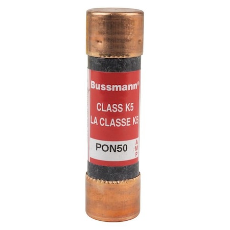 Midget Fuse, Time-Delay, 50A, 250V AC, Non-Indicating, 10kA at 250V AC